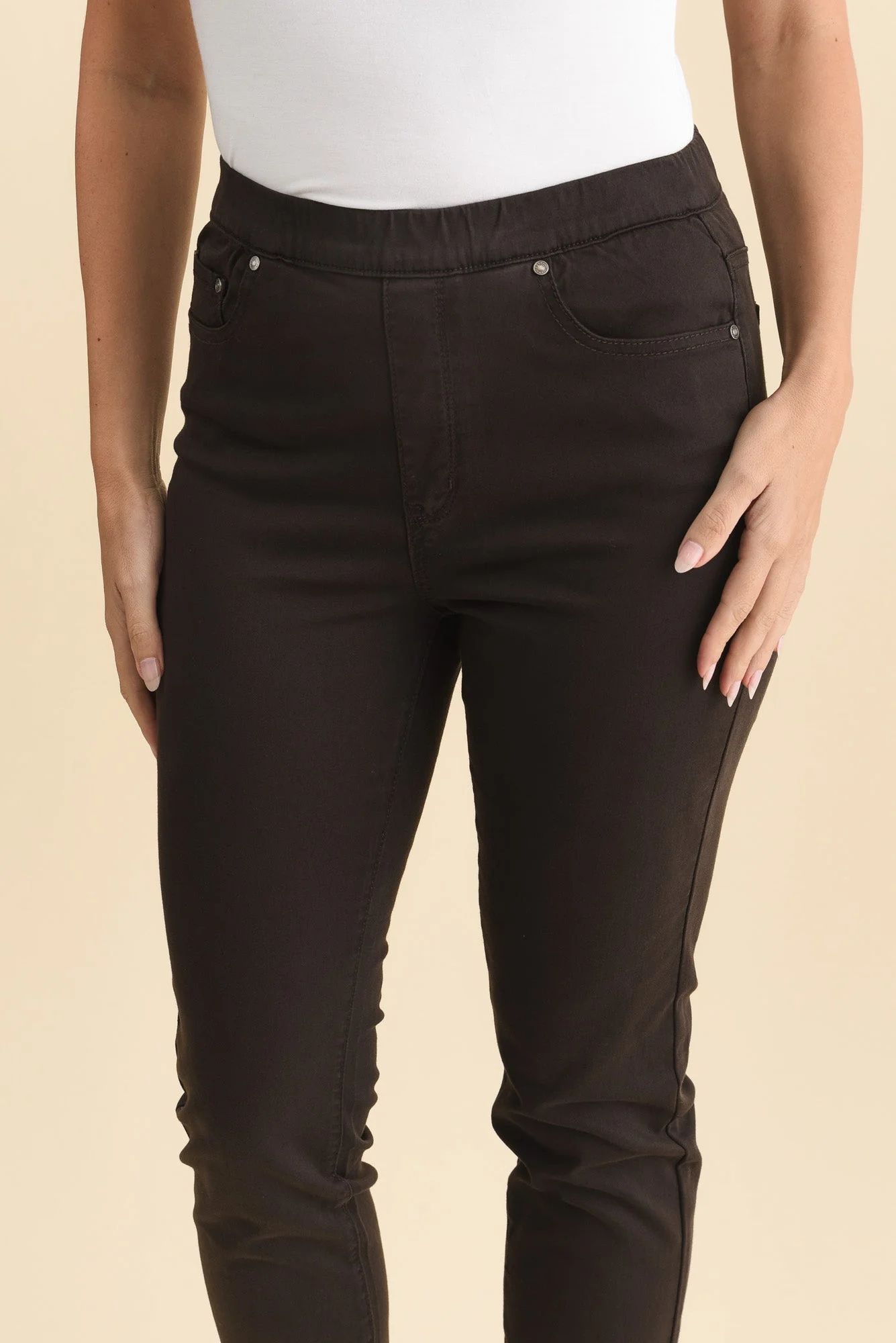 Zadie Chocolate Stretch Jeans - Image 6