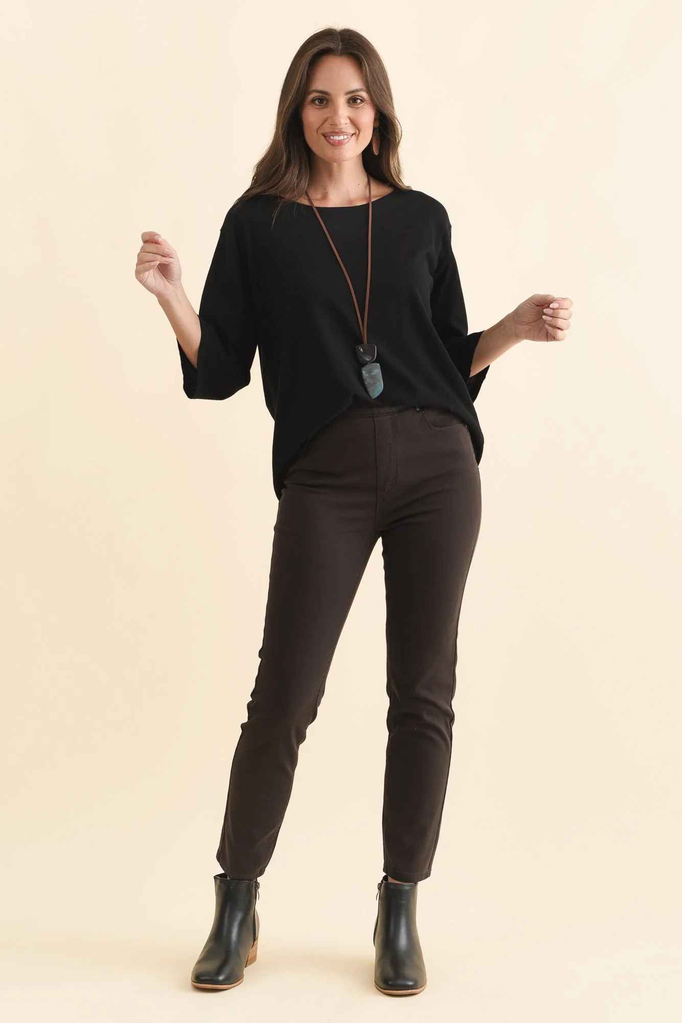 Zadie Chocolate Stretch Jeans - Image 7