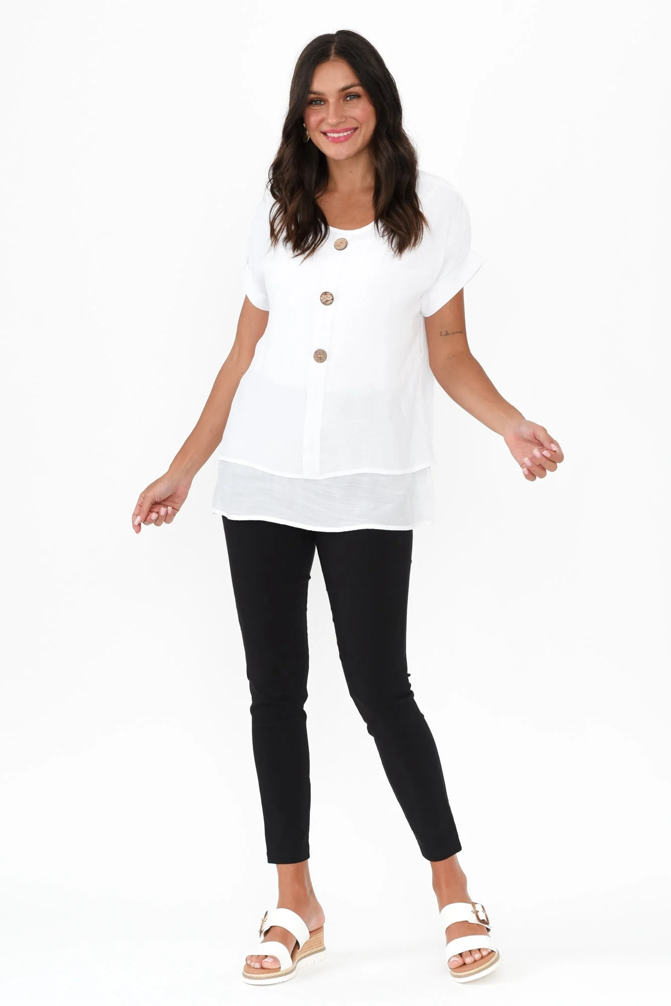 Zara Black Stretch 7/8 Pants - Image 2
