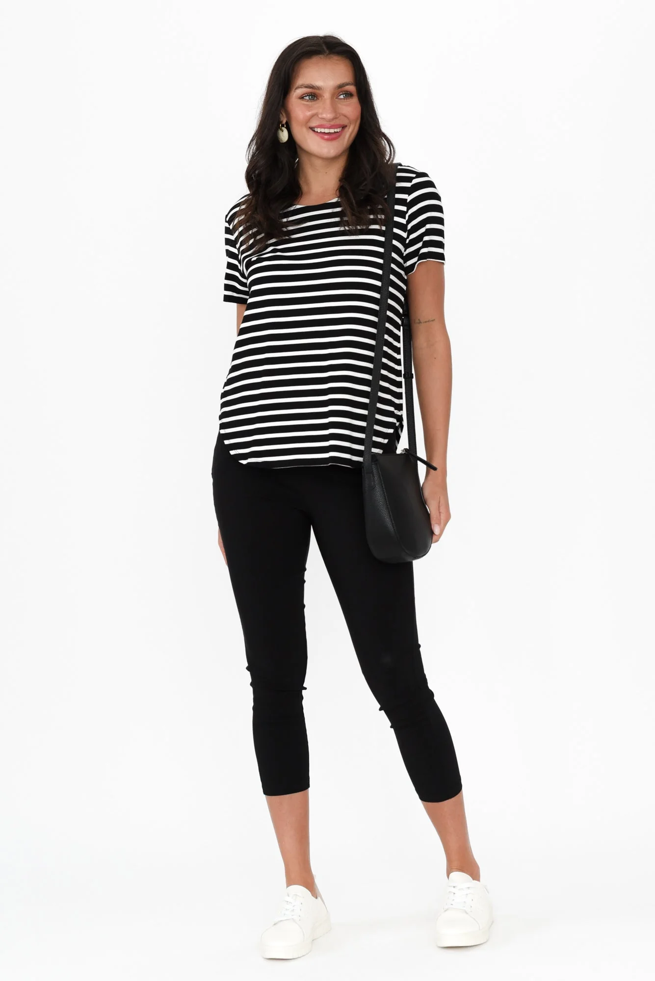 Zara Black Stretch Cropped Pants - Image 2