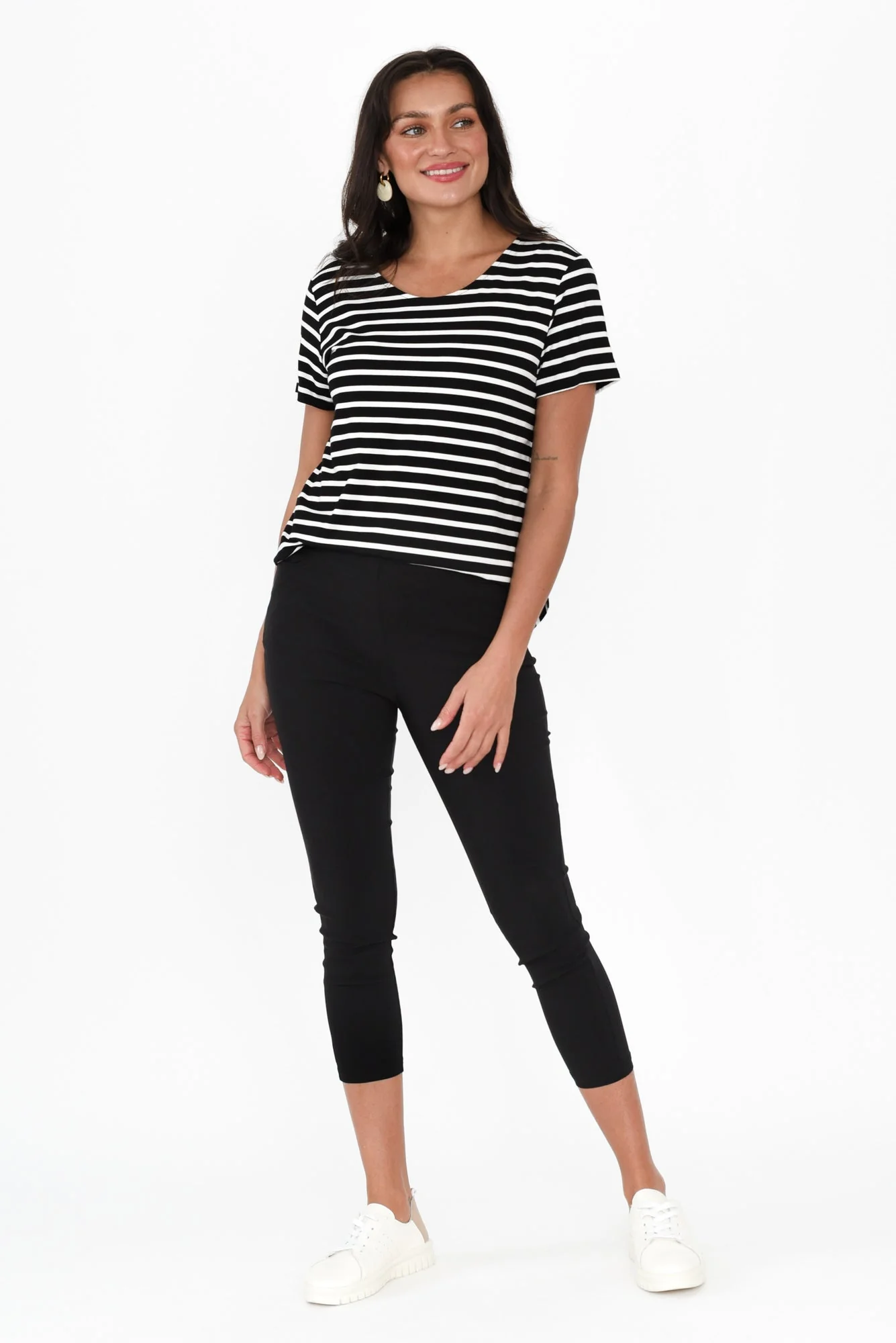 Zara Black Stretch Cropped Pants - Image 6