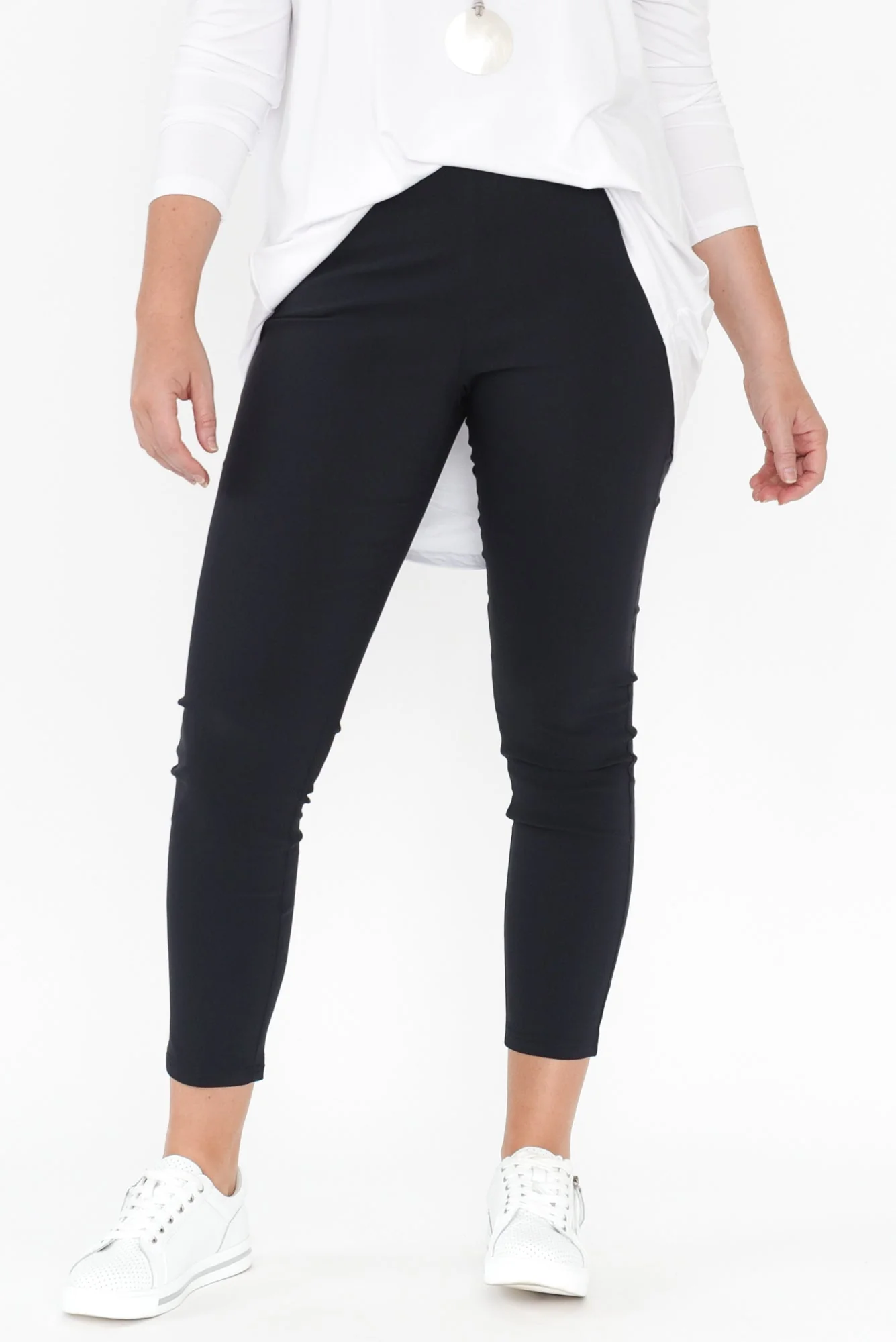 Zara Navy Stretch 7/8 Pants - Image 7