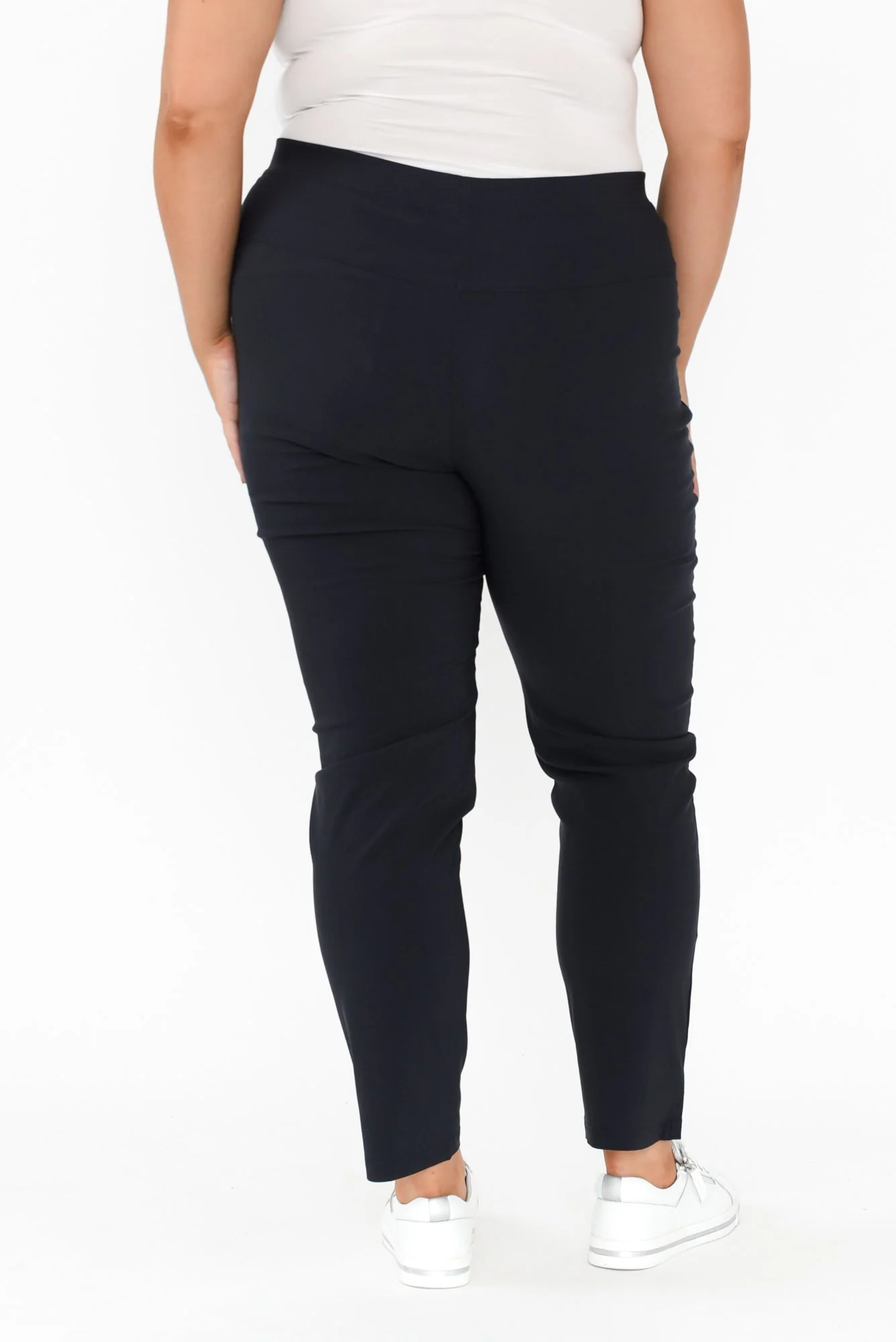 Zara Navy Stretch Full Length Pants - Image 11
