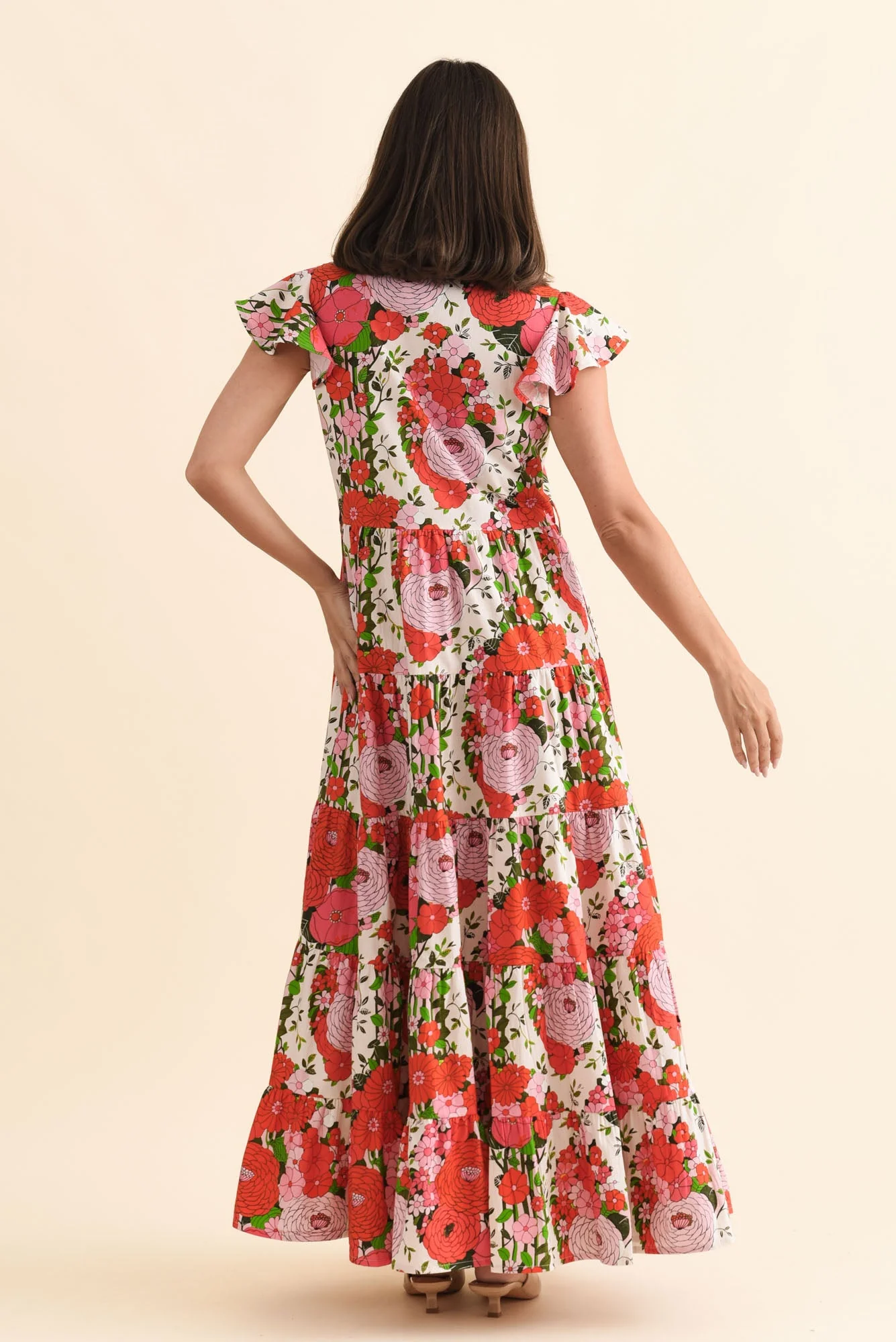 Zelde Pink Floral Cotton Shirt Dress - Image 4