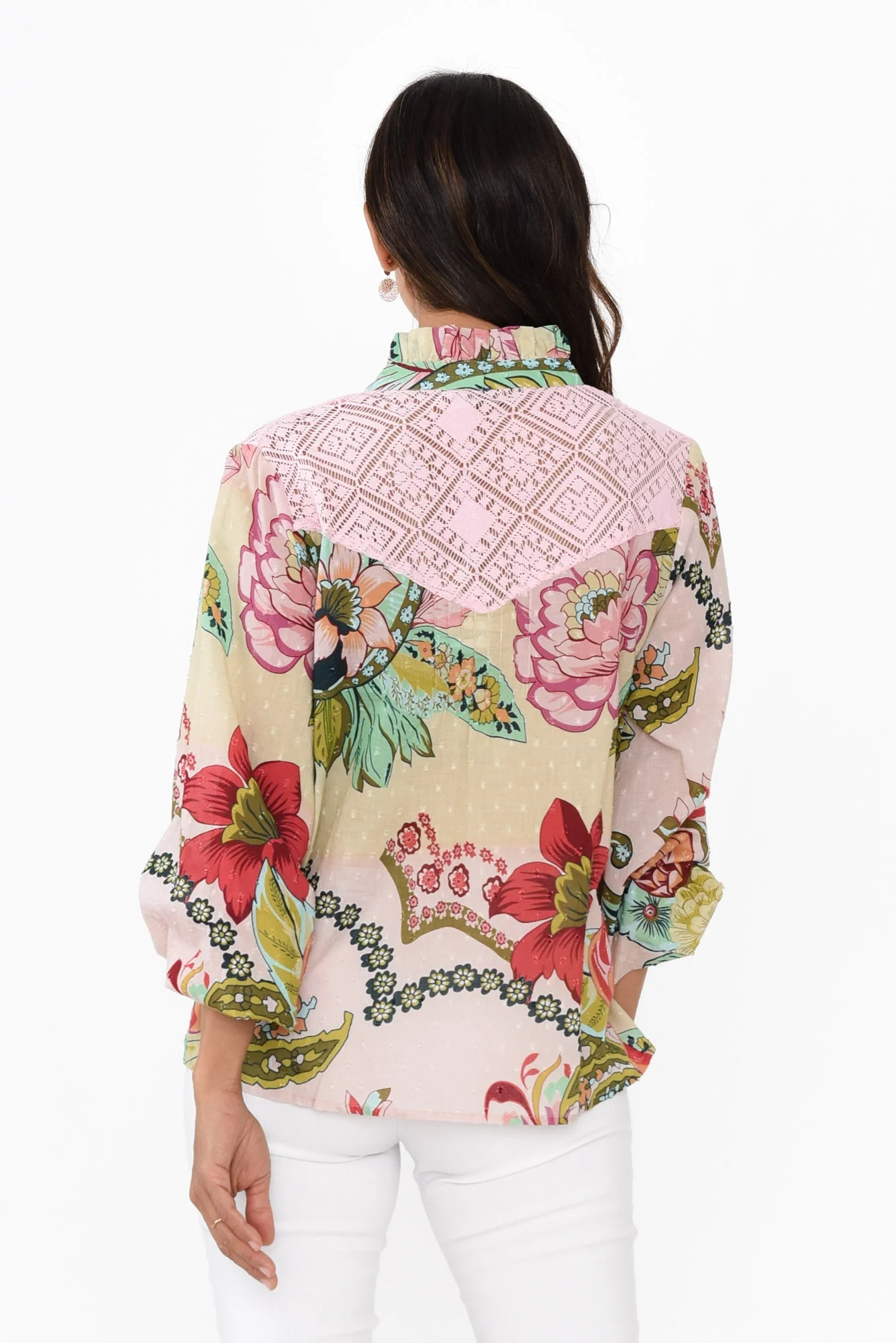 Zelena Pink Floral Cotton Blouse - Image 4