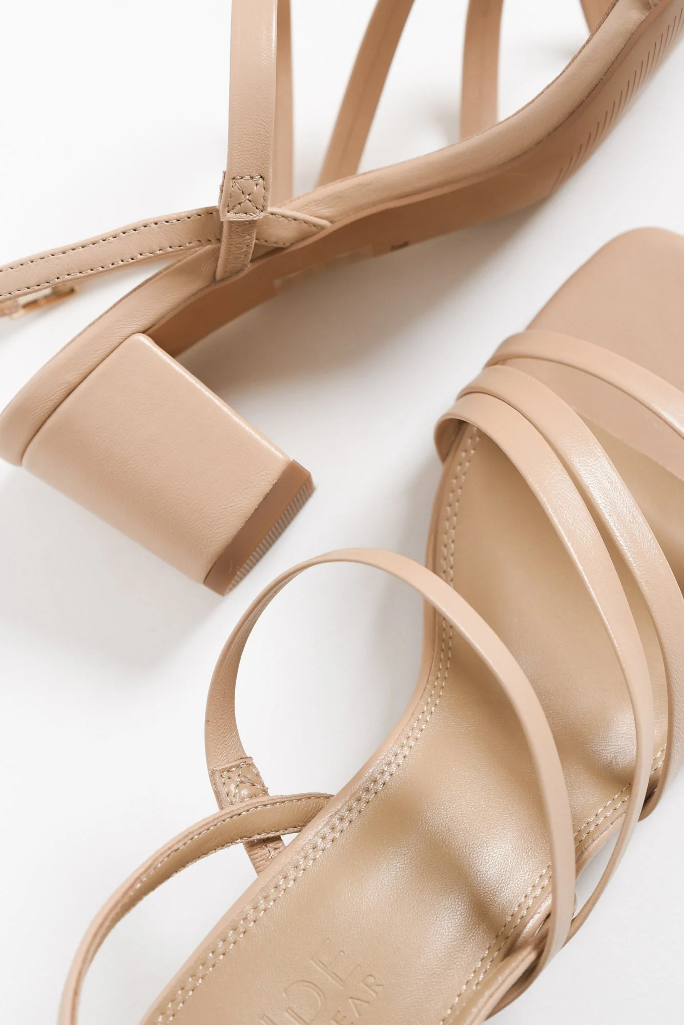 Zella Nude Leather Strappy Heel - Image 3