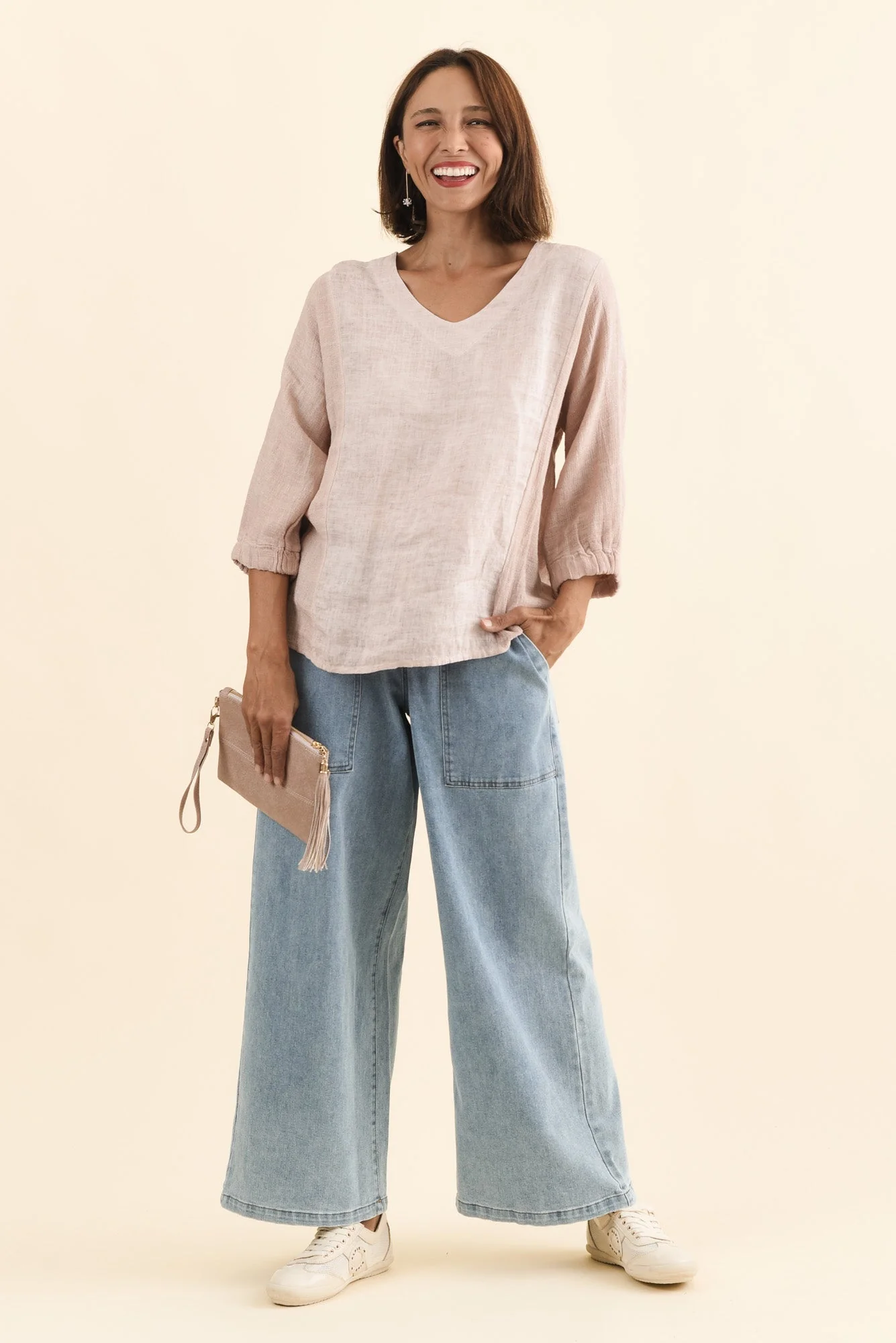 Ziola Pink Linen Cotton Top - Image 2