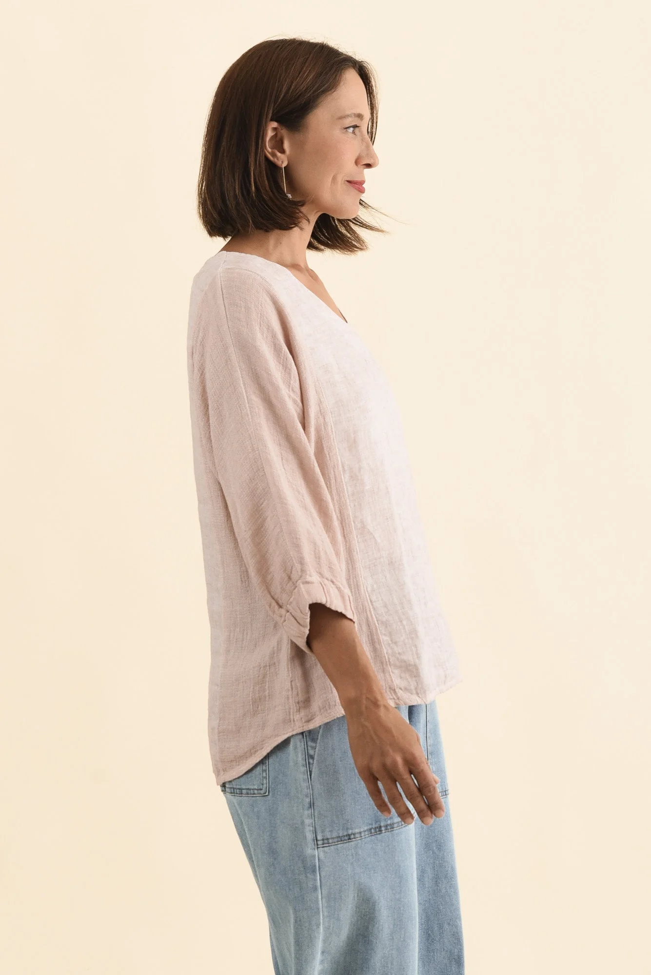 Ziola Pink Linen Cotton Top - Image 3