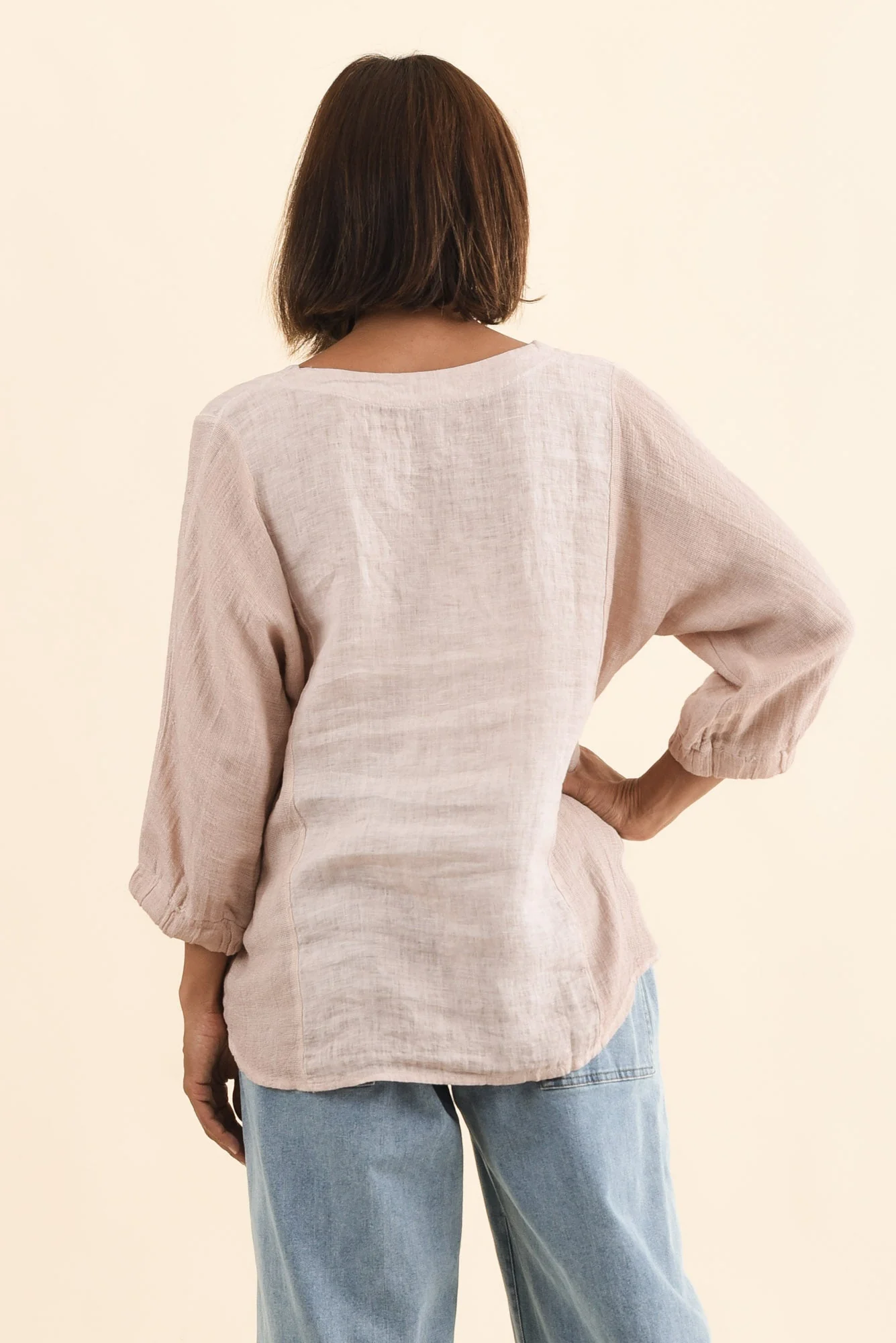 Ziola Pink Linen Cotton Top - Image 4