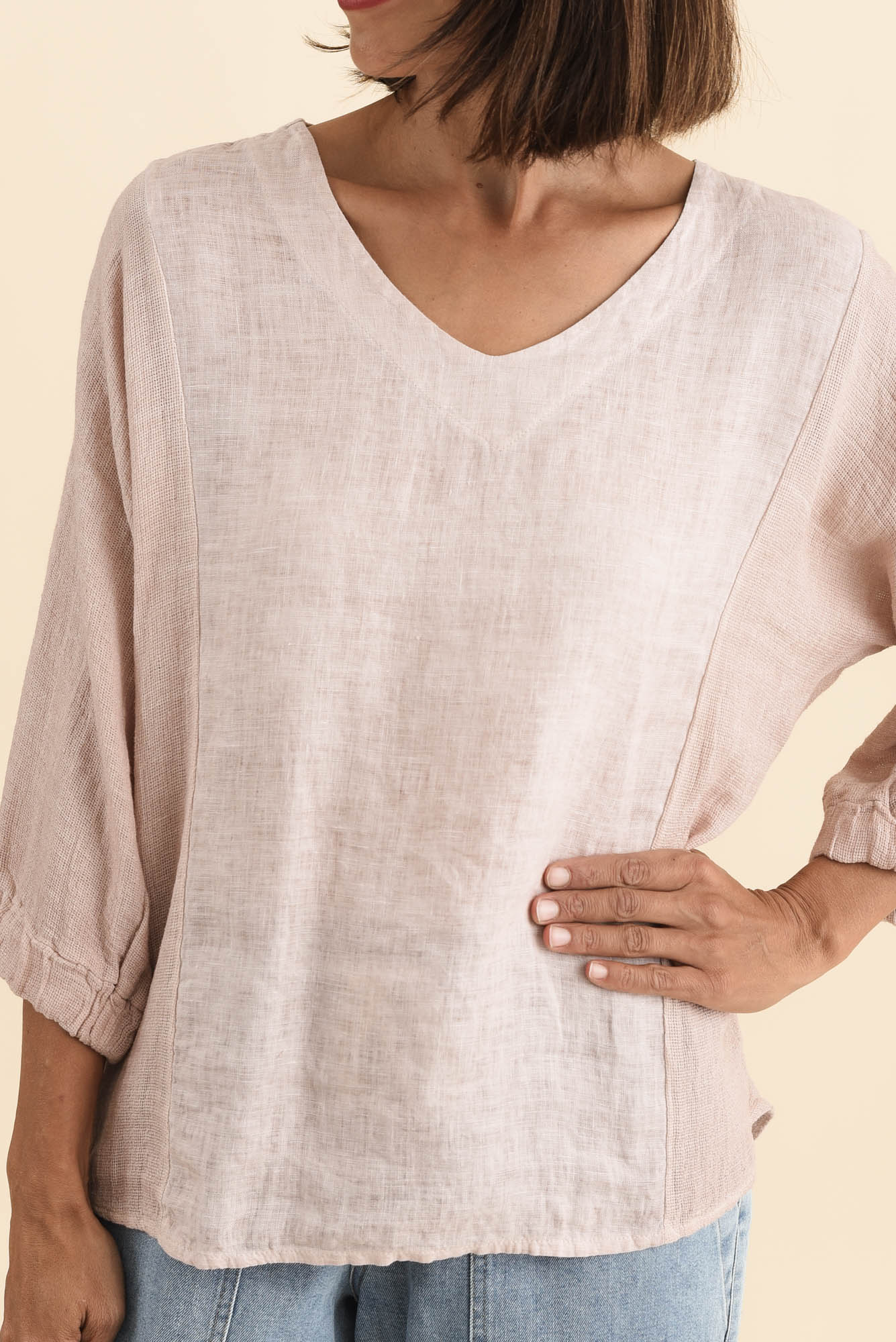 Ziola Pink Linen Cotton Top - Image 5