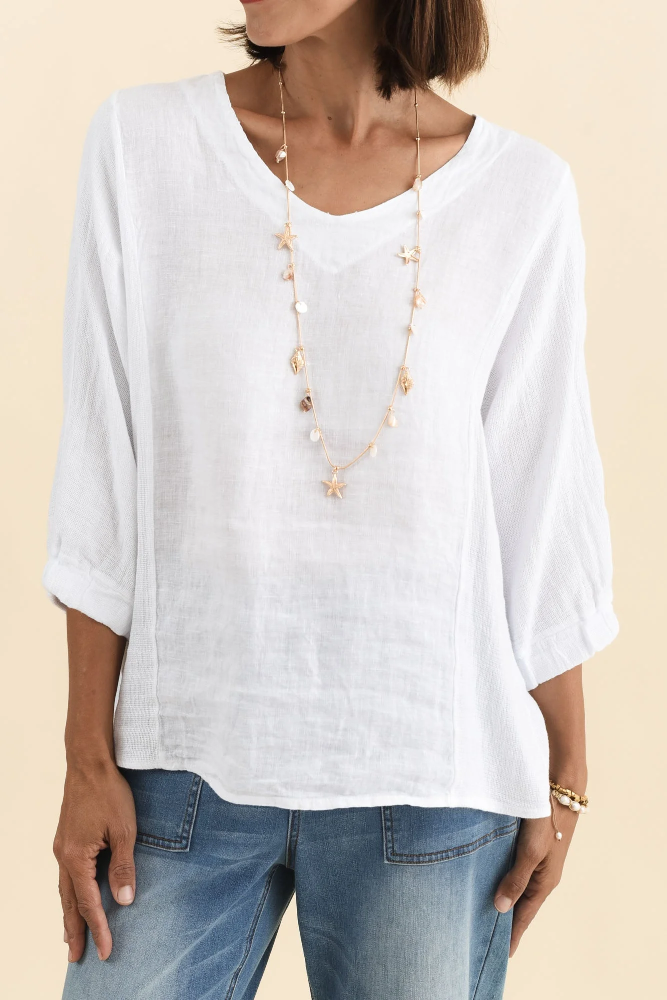 Ziola White Linen Cotton Top - Image 5