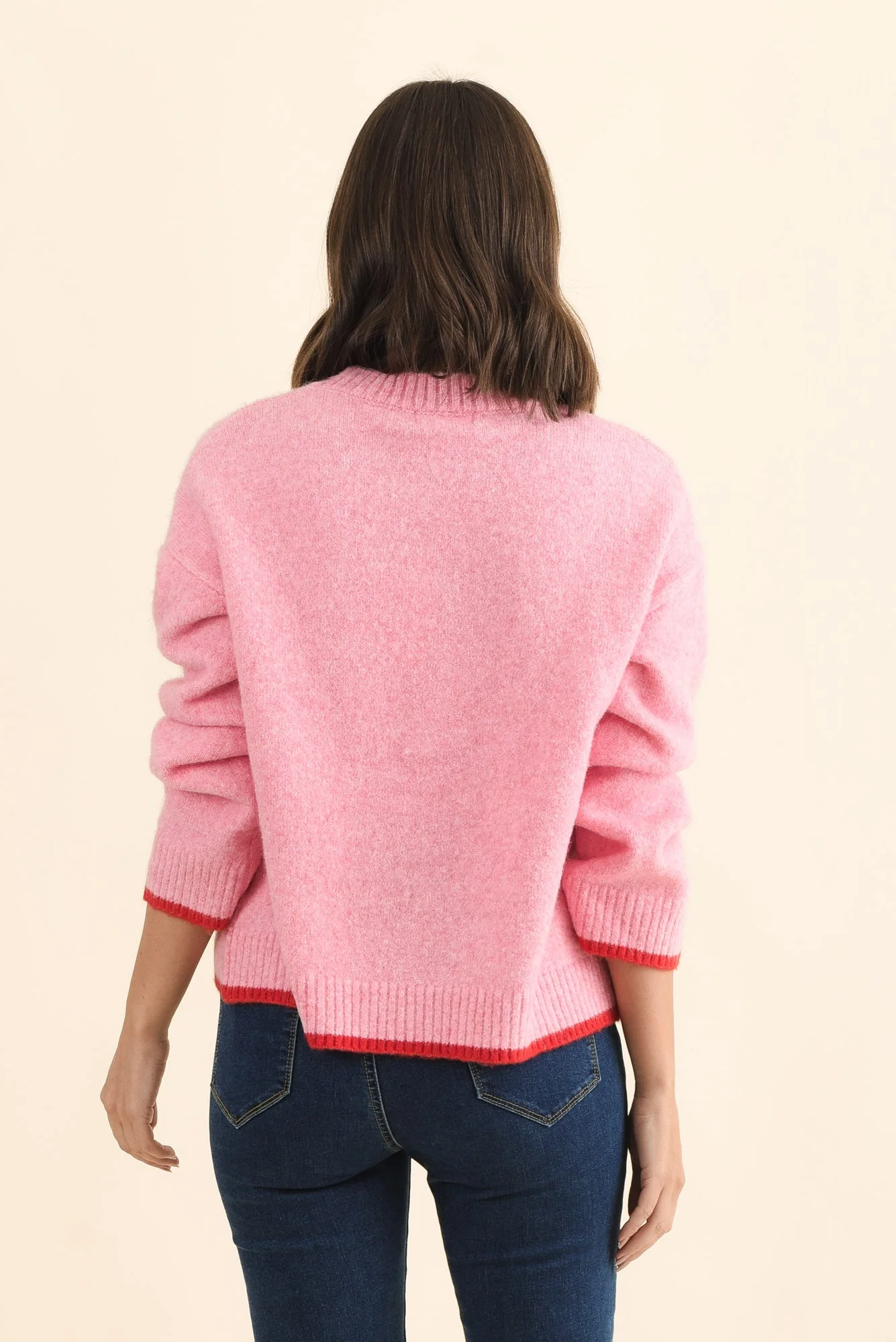 Zoe Pink Heart Knit Jumper - Image 4