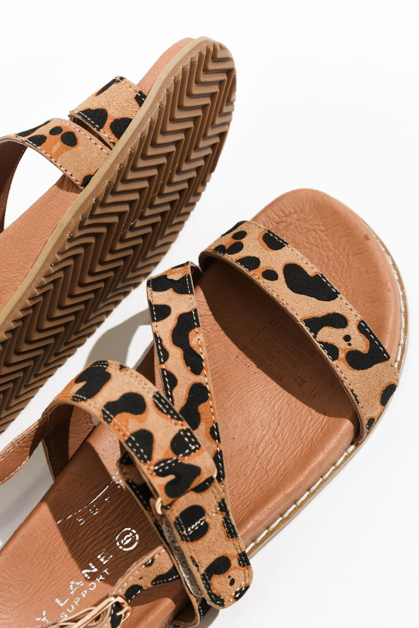 Zorba Brown Leopard Leather Sandal - Image 6
