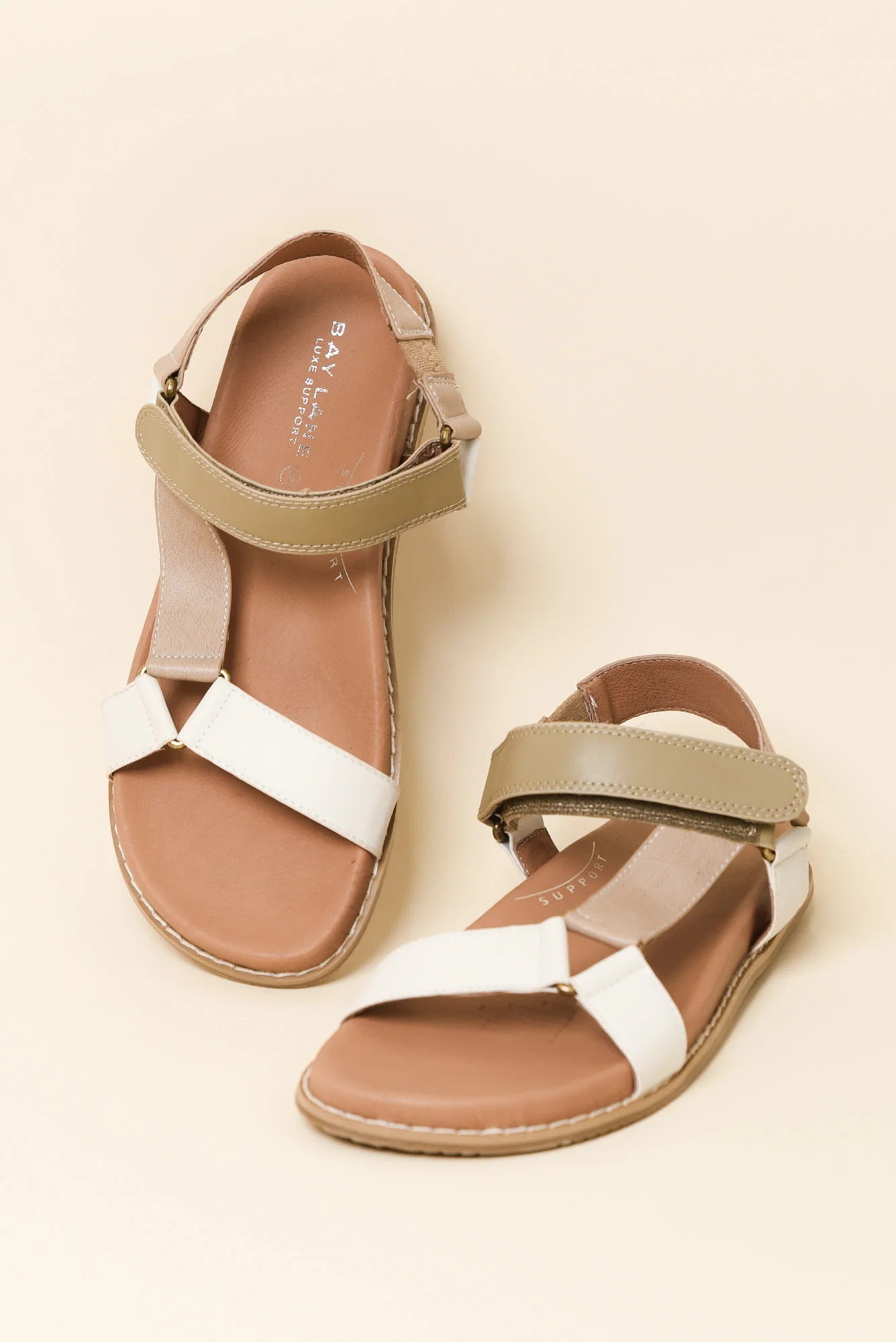 Zulu Taupe Leather Velcro Sandal - Image 2