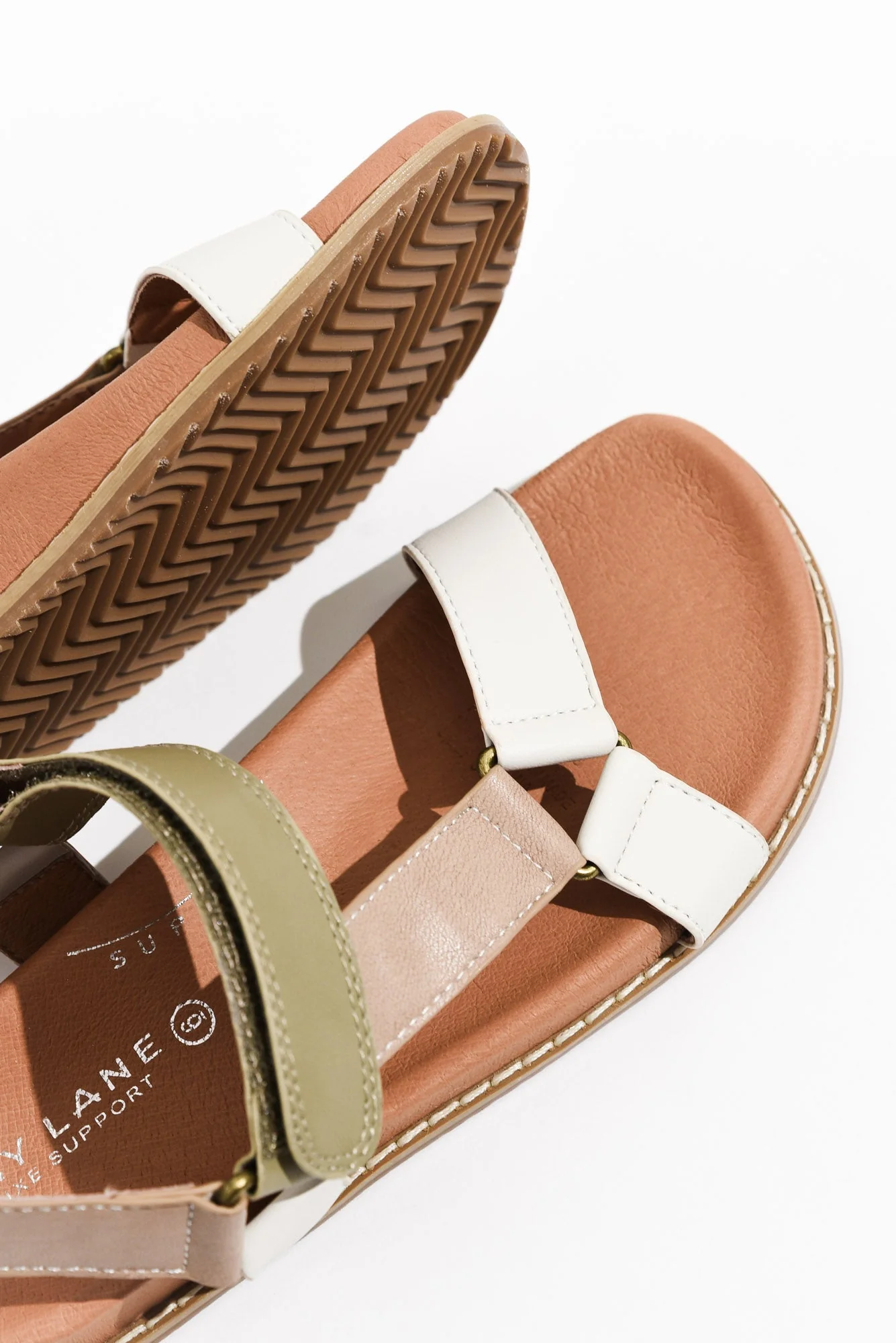 Zulu Taupe Leather Velcro Sandal - Image 6